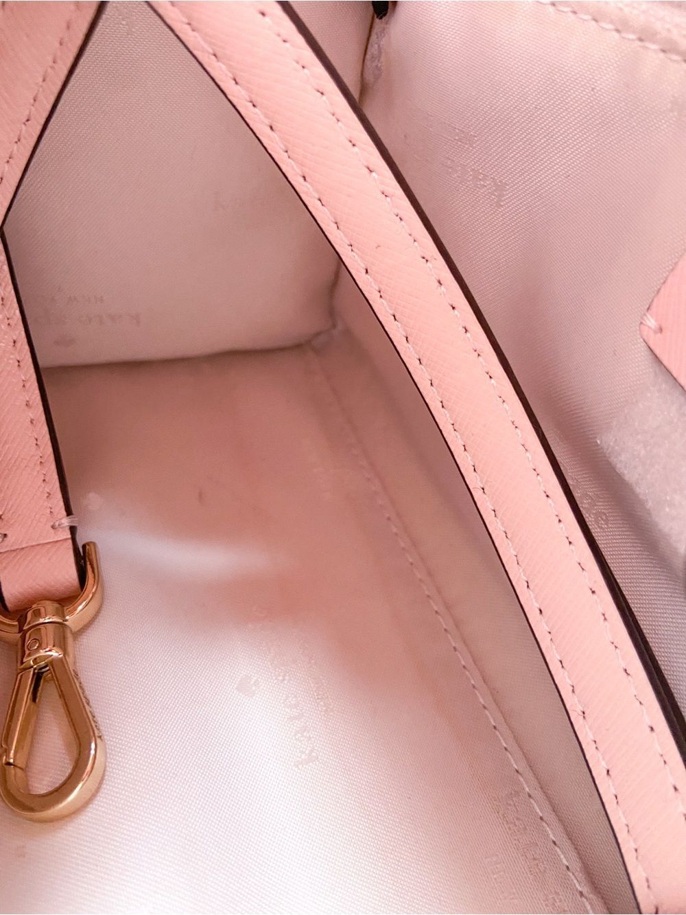 Kate Spade New York Blush Pink Leather Satchel Crossbody Balletcore NWOT - Picture 10 of 15